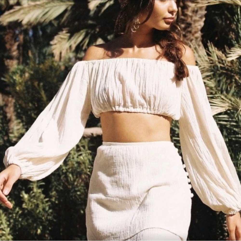 Savannah Morrow Crop Gauze Top